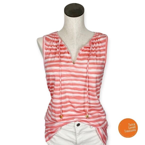 MICHAEL KORS Striped Sleeveless Tank Top - Picture 1 of 16